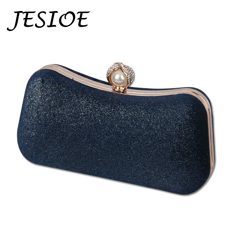 Handbags Retro Pearl Dinner Evening Bags Ladies Fashion Designer Clutches for Women High Quality Sparkly Female Black Suede Bags