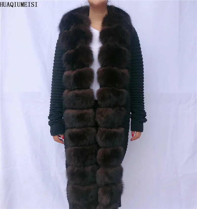 Women Wool knitting autumn fur coat fur jacket natural fur fur for knitted fox coat fur vest spring and autumn sweaters Cardigan