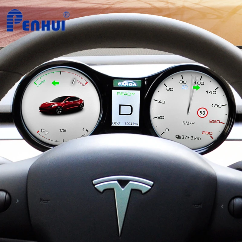 Modifica del cruscotto multimediale dello strumento a grappolo LCD HUD per auto per Tesla Model Y/ Model 3 pannello multimediale