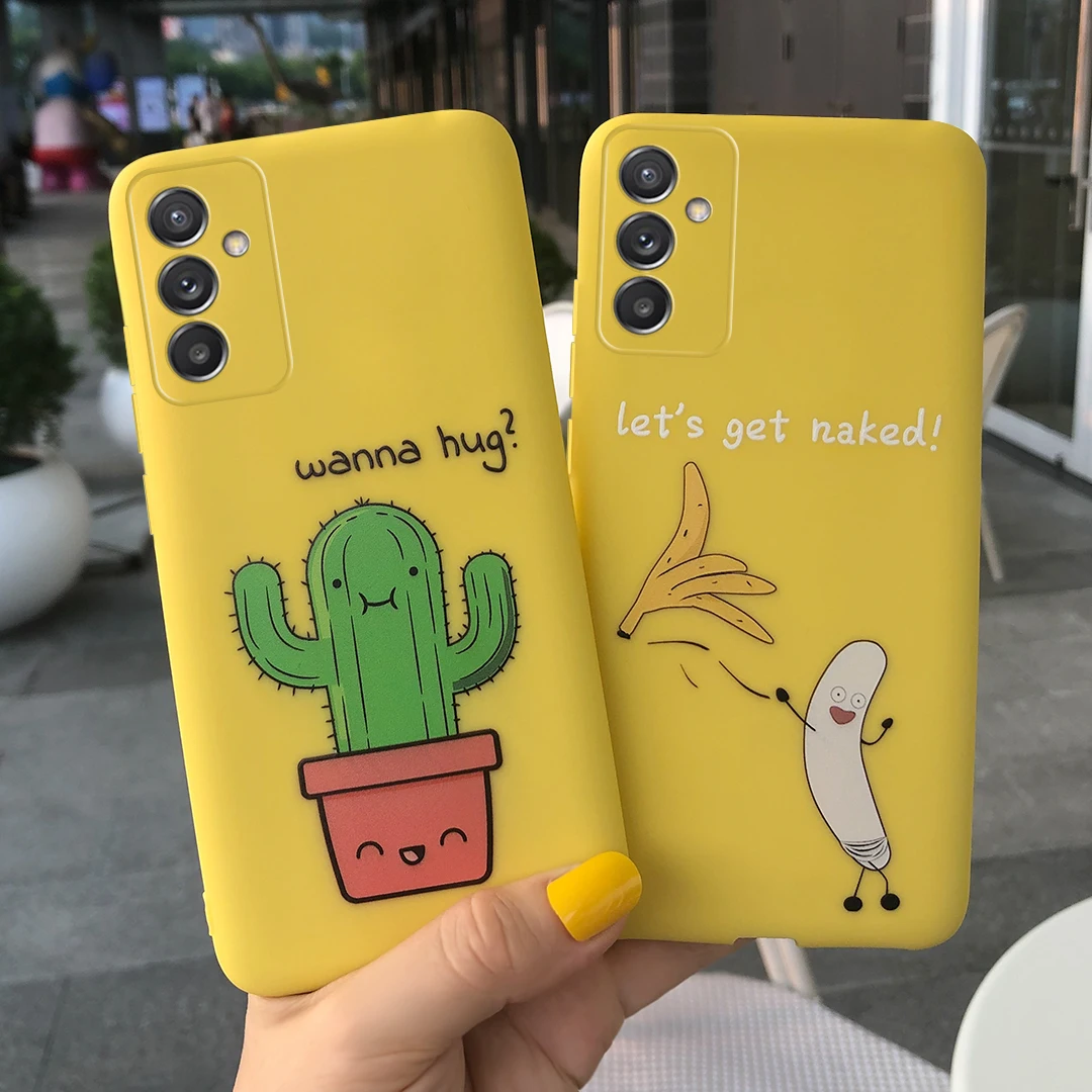 Cute Catus Cartoon Case For Samsung A82 Candy Color Silicone Soft Cover Bumper On For Samsung Galaxy Quantum 2 A82 5G A826S Case