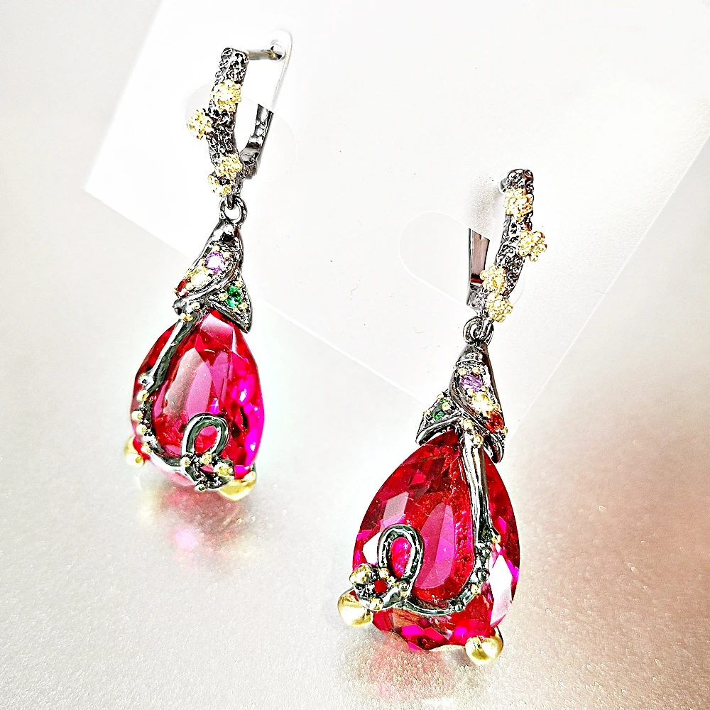 DreamCarnival1989 New Fuchsia Baroque Earings Women Big Drop Dangle Elegant Fashion Jewelry Party Must Have Female Love WE3876FU