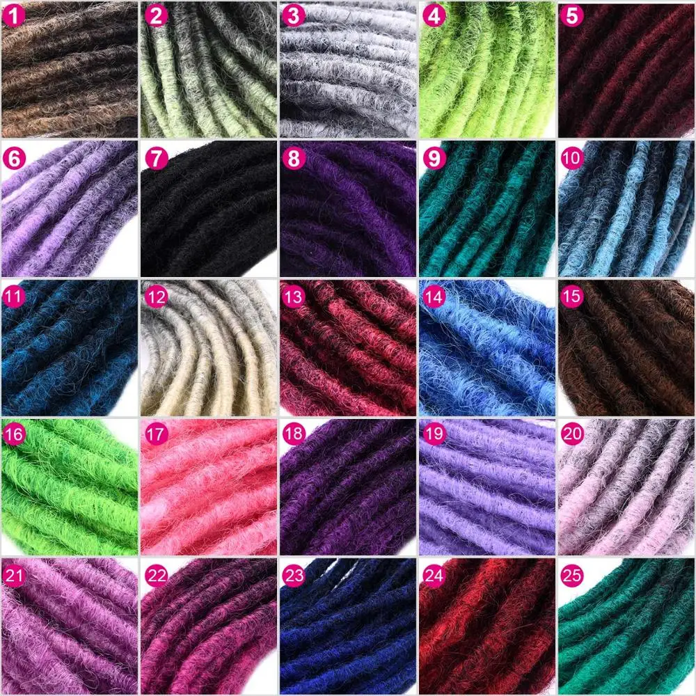 Silike 24inch Synthetic Handmade Dreadlocks Hair Extensions Pink Blue Ombre Crochet Hair 5 Strands Crochet Braid Hair For Women