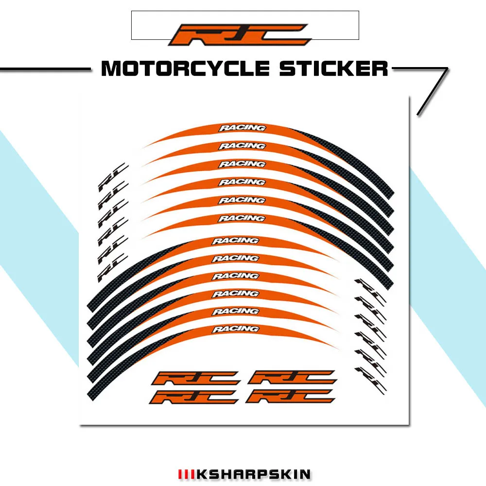 

Reflective and waterproof high-quality stickers for motorcycle inner rims are suitable for KTM RC