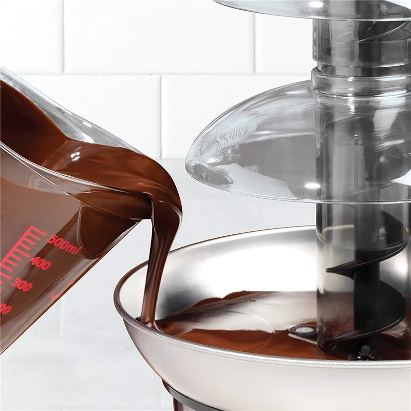 Chocolate  Fountain Stainless Steel Big Capacity  3 Tiers Chocolat Melt With Heating Machin For BBQ Sauce Party Fondue