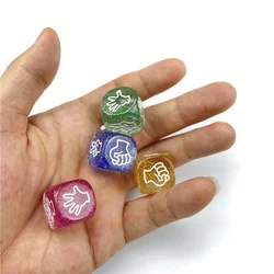 4Pcs Funny Dice Board Games Toy Creative Finger-guessing Game Dice Rock Paper Scissors Game Scissors Stone Family Party Supplies