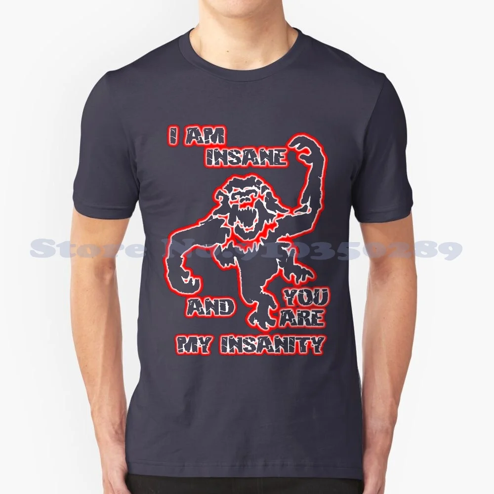 Insane Monkey 100% Cotton T-Shirt 12 Monkeys Twelve Monkeys Movie Quote Typographie Insane Shape