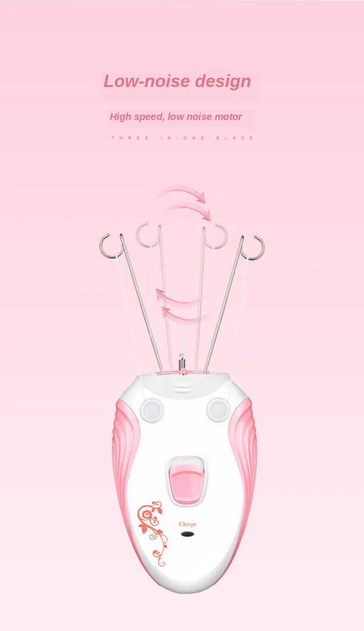 페이셜 헤어 리무버 레이디 면도기 충전식 전기 제 모기 면화 스레드 페이셜 리무버 여성용 레이디 뷰티 케어 기계