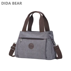 New Multifunction Crossbody Bag for Women Shoulder Messenger Bags Female Canvas Handbags Fashion Large Capacity Hobos Pack