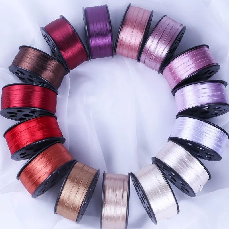 

1/4" 6mm 100Yards Silk Satin Ribbon Double-Faced Wedding Party Home Christmas New Decoration Gift Wrapping Supplies Bow Material