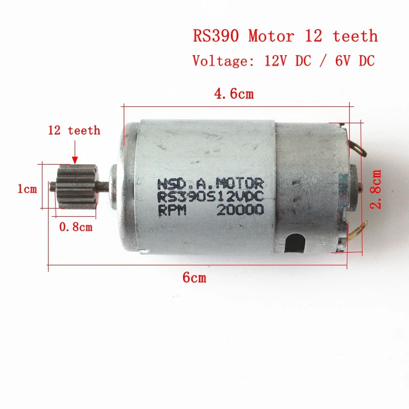 Jouet électrique pour enfants, voiture, moto, 6V, 12V, accessoires de boîte de vitesses, haute qualité, RS570/550/380/390