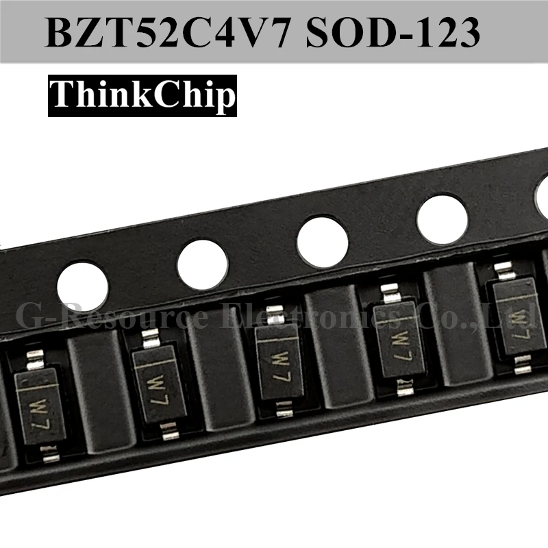 (100 sztuk) BZT52C4V7 SOD-123 SMD 1206 dioda stabilizowana napięciem 4.7V SOD123 (oznaczenie W7)