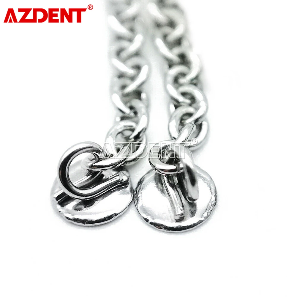 2 Teile/paket AZDENT Dental Kieferorthopädische Traktion Taste Kette Runde Basis Goldene Silber – Detail 5