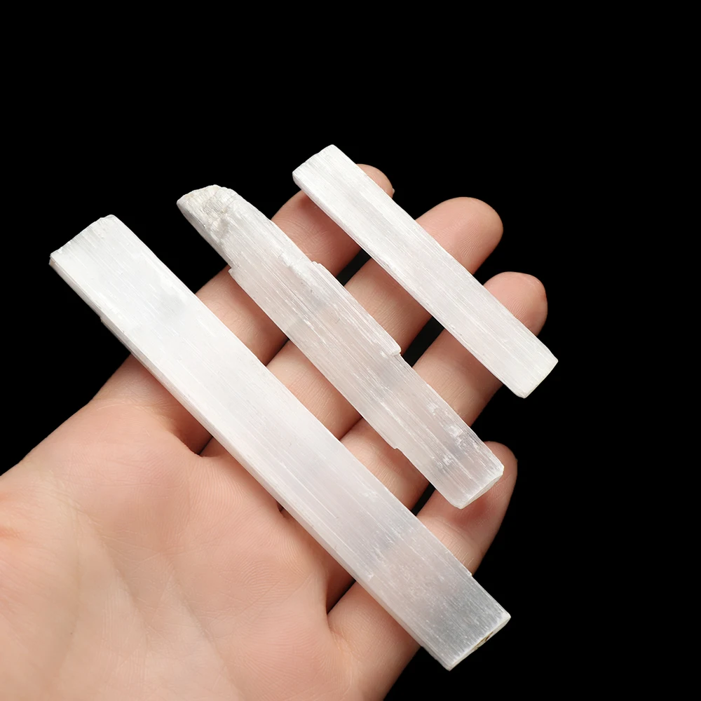 1PC Natural White Selenite Gypsum Sticks Irregular Reiki Mineral Specimen Healing Crystal Wand DIY Jewelry Pendant Making Stone