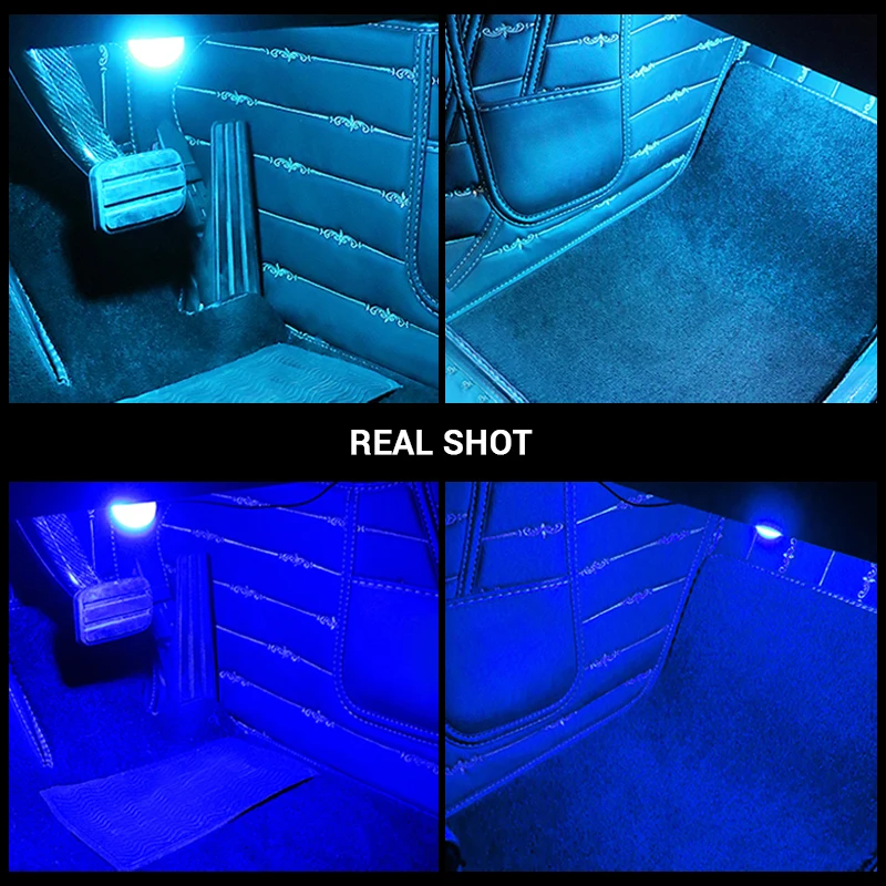 BLALION LED سيارة القدم الضوء المحيط 3 اللون مع USB النيون المزاج الإضاءة سيارة البيئة الداخلية مصباح ديكور مصباح لتهيئة الجو #4