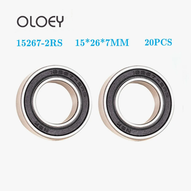 15267-2RS Bearing 15x26x7mm 20pcs Bicycle Bearing Shielded Deep Groove Ball Bearings Single Row 15267-2RS