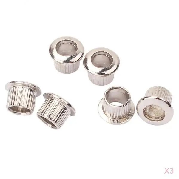 18 pcs Nickel 10mm Metal Vintage Guitar Tuner Conversion Bushings Ferrules