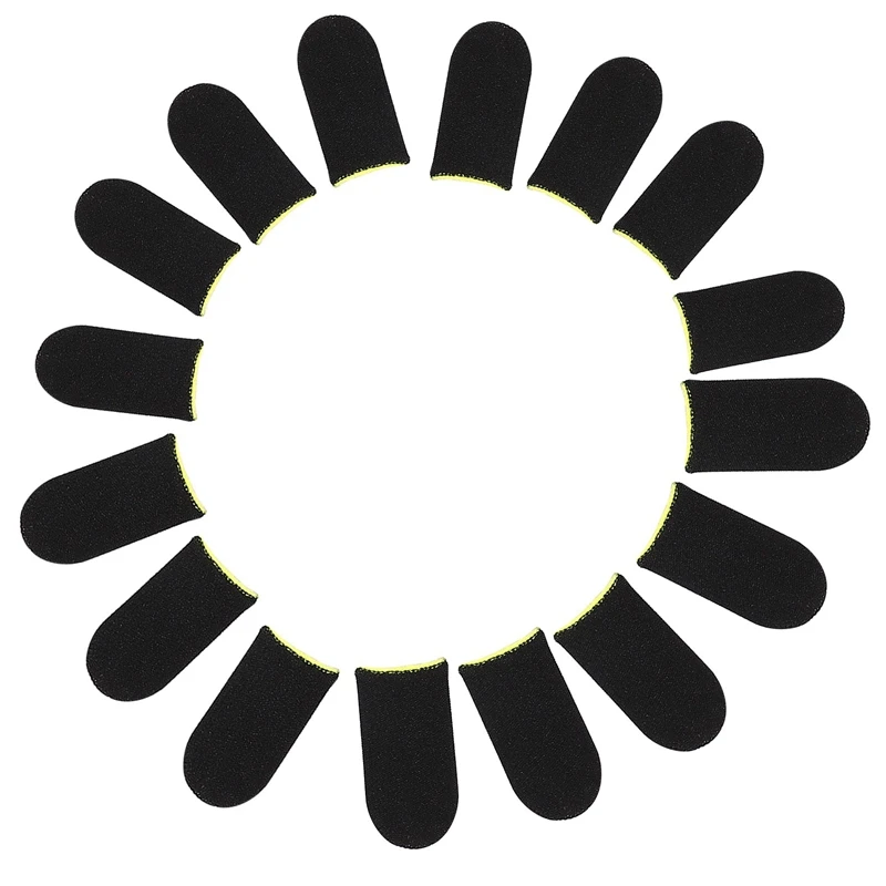 携帯電話用18ピンカーボンファイバーフィンガースリーブPubg mobileゲームプレススクリーンフィンガースリーブブラック & イエロー (320個)