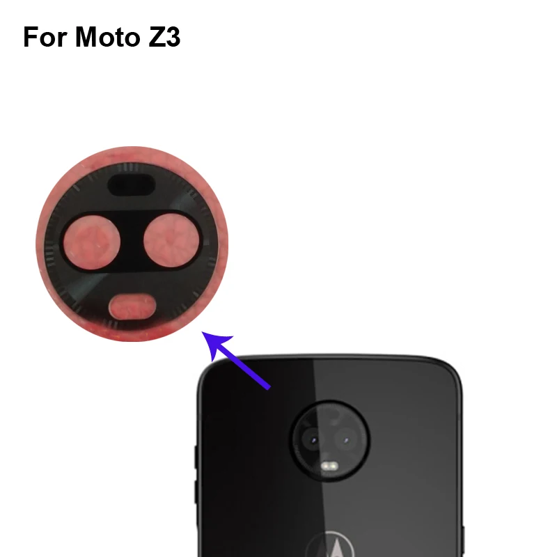 

2PCS Tested New For Moto Z3 Rear Back Camera Glass Lens For Moto Z 3 XT1929-15 Repair Spare Parts MotoZ3 Replacement