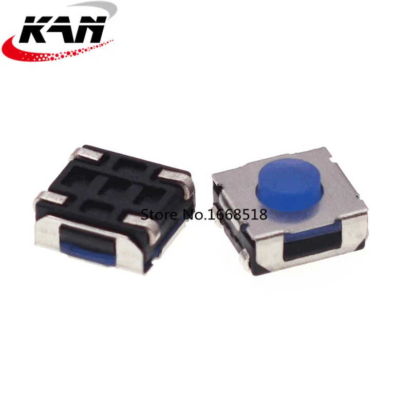 20pcs 6*6*3.4mm 6*6*4.3mm 6*6*5mm 4Pin SMD Waterproof Silicone Tact Switch 4P Micro Push Button Tactile Switchs