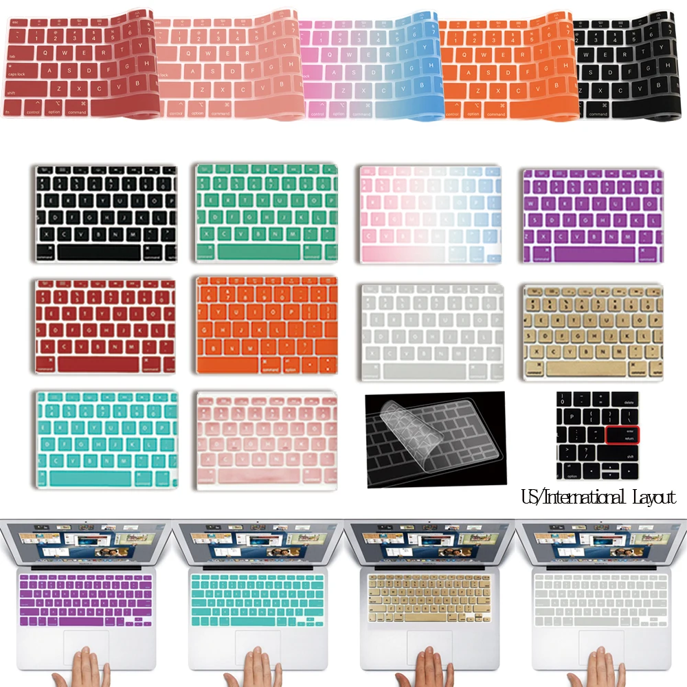 

Наклейки на клавиатуру для Apple Macbook Pro 16 дюймов A2141 / Macbook Pro 13 дюймов A2251/A2289 2020/A2338 (M1) 2020, силиконовый чехол