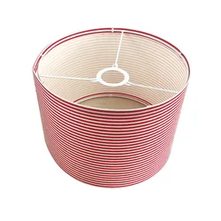 E27 Creative Detachable lampshade Red stripes Circular Linen Fabric 15-40cm Lamp Shade covers for DIY Table Lamp Pendant Replace