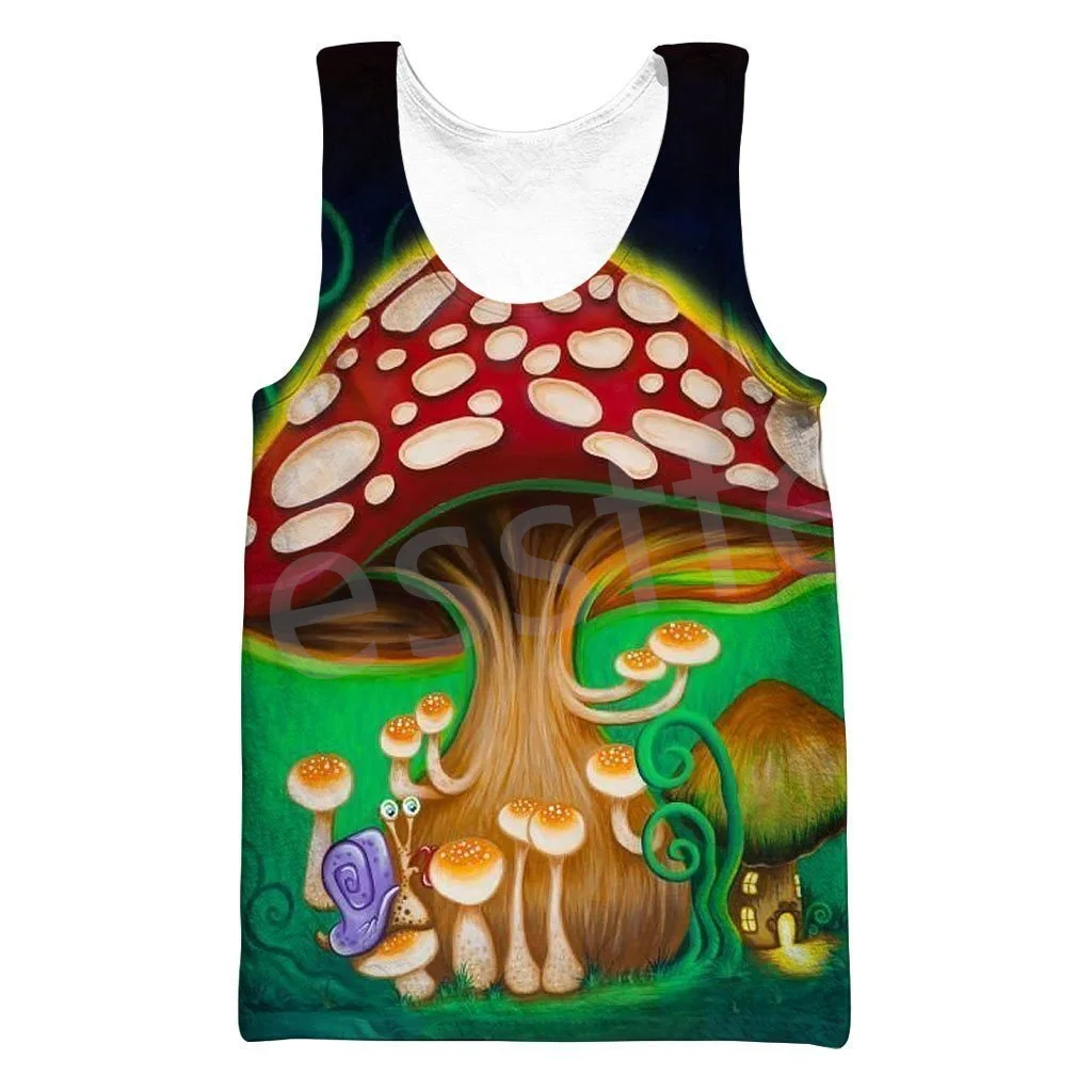 Tessffel Plants Mushroom Fungus Camo Hippie Colorful 3DPrint Men/Women Streetwear Summer Harajuku Sleeveless TankTop Vest A1