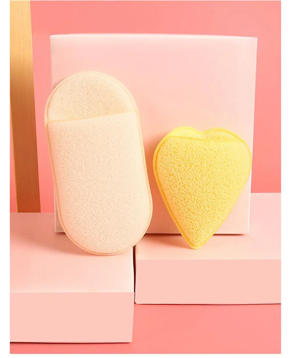 Cosmetic Sponges Heart And Water Drop Shaped Exfoliator Sponge Cleansing Sponge Scrub Puff Facial Cleaner Body Washing