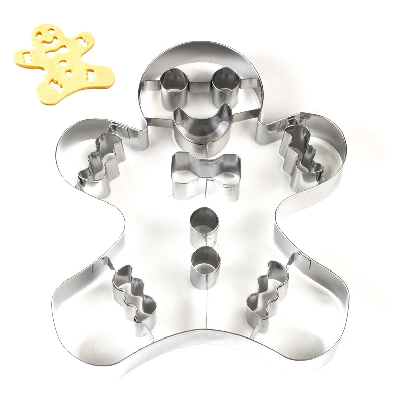 Diy Christmas Cookie Cutter Stainless Steel Biscuit Gingerbread Man Mold Baking Tools Fondant Cutters Mould For Cupcake Cake