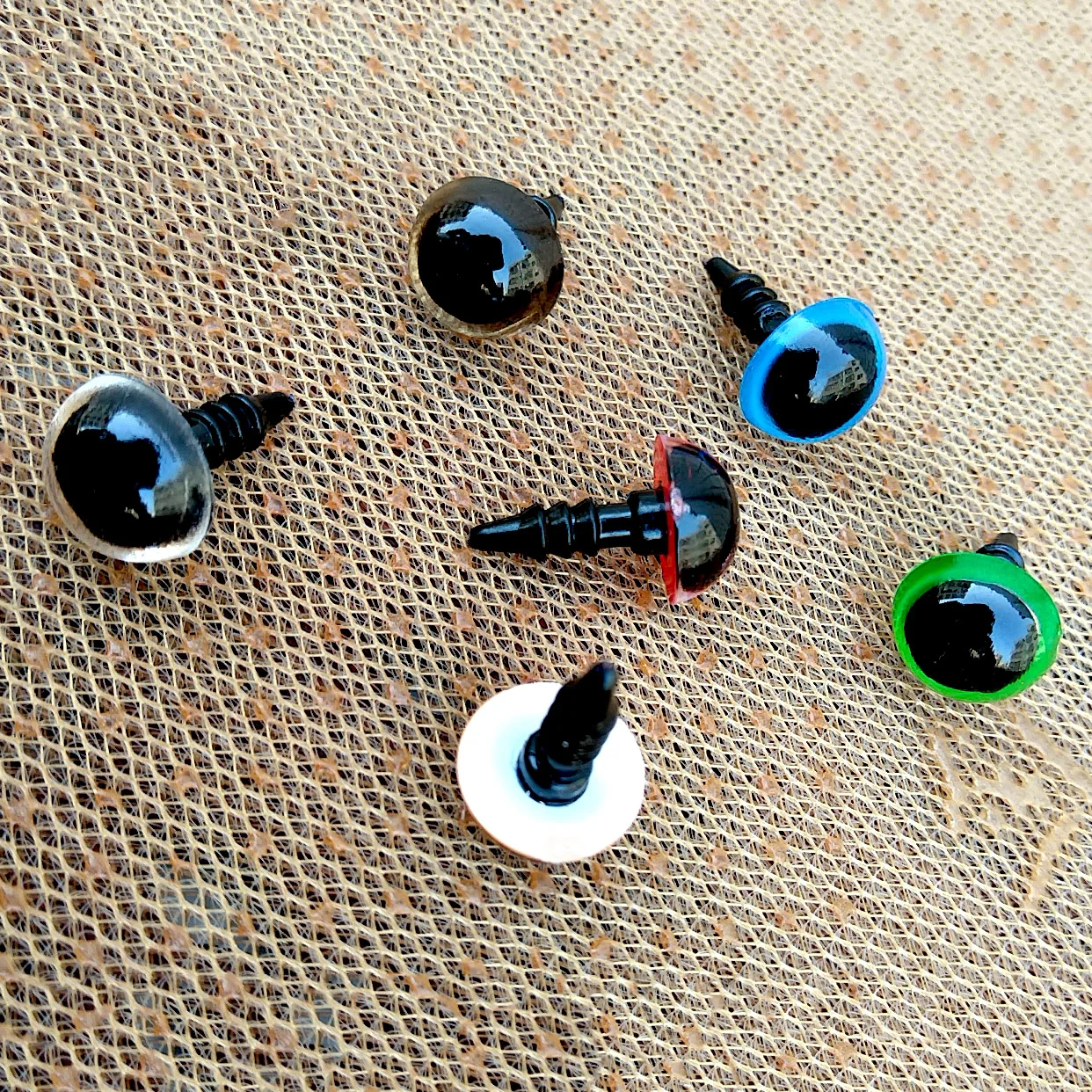 Ojos de seguridad de plástico para juguetes, Ojos de animales con purpurina, Ojos de Amigurumi, accesorios para muñecas DIY, 70 piezas, 10mm, 8mm,