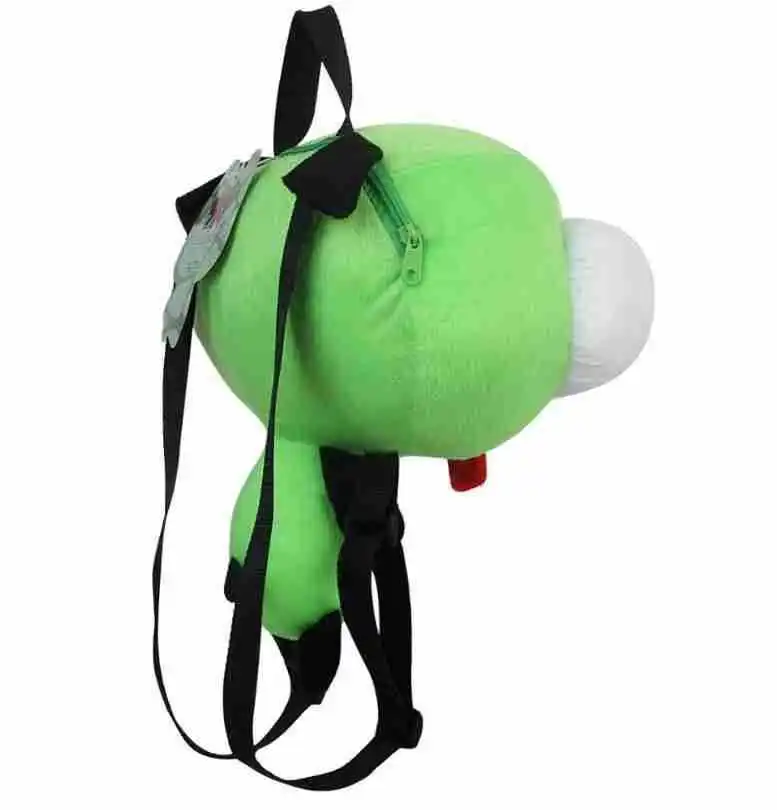 ใหม่ Alien Invader Zim 3D ตาหุ่นยนต์ Gir Cute ตุ๊กตาตุ๊กตา Plush กระเป๋าเป้สะพายหลังสีเขียวคริสต์มาสของขวัญ14นิ้วตุ๊กตาของเล่น