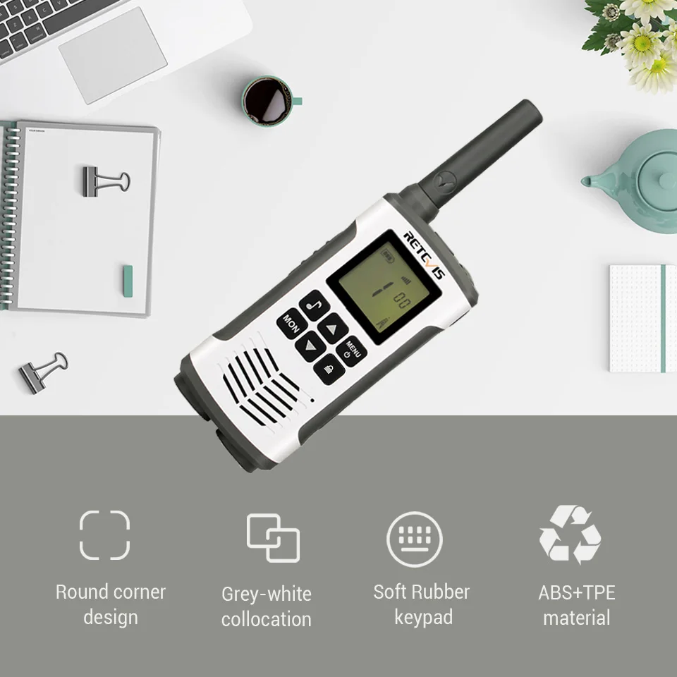 Retevis RT45P IP67 Wasserdichtes Walkie-Talkie 2 Stück Wiederaufladbares Zwei-Wege-Funkgerät PMR446 Lizenzfreies Typ-C für Camping und Wandern – Detail 17