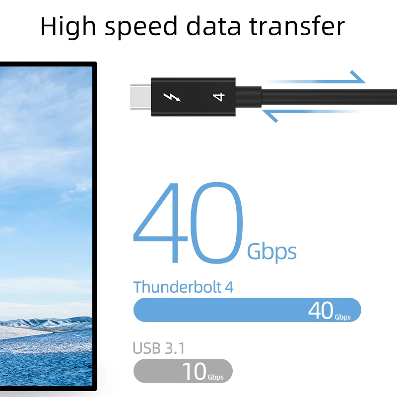 Real TB4 cable 40Gbps for TB4 dock station TB4 male to TB4 male core