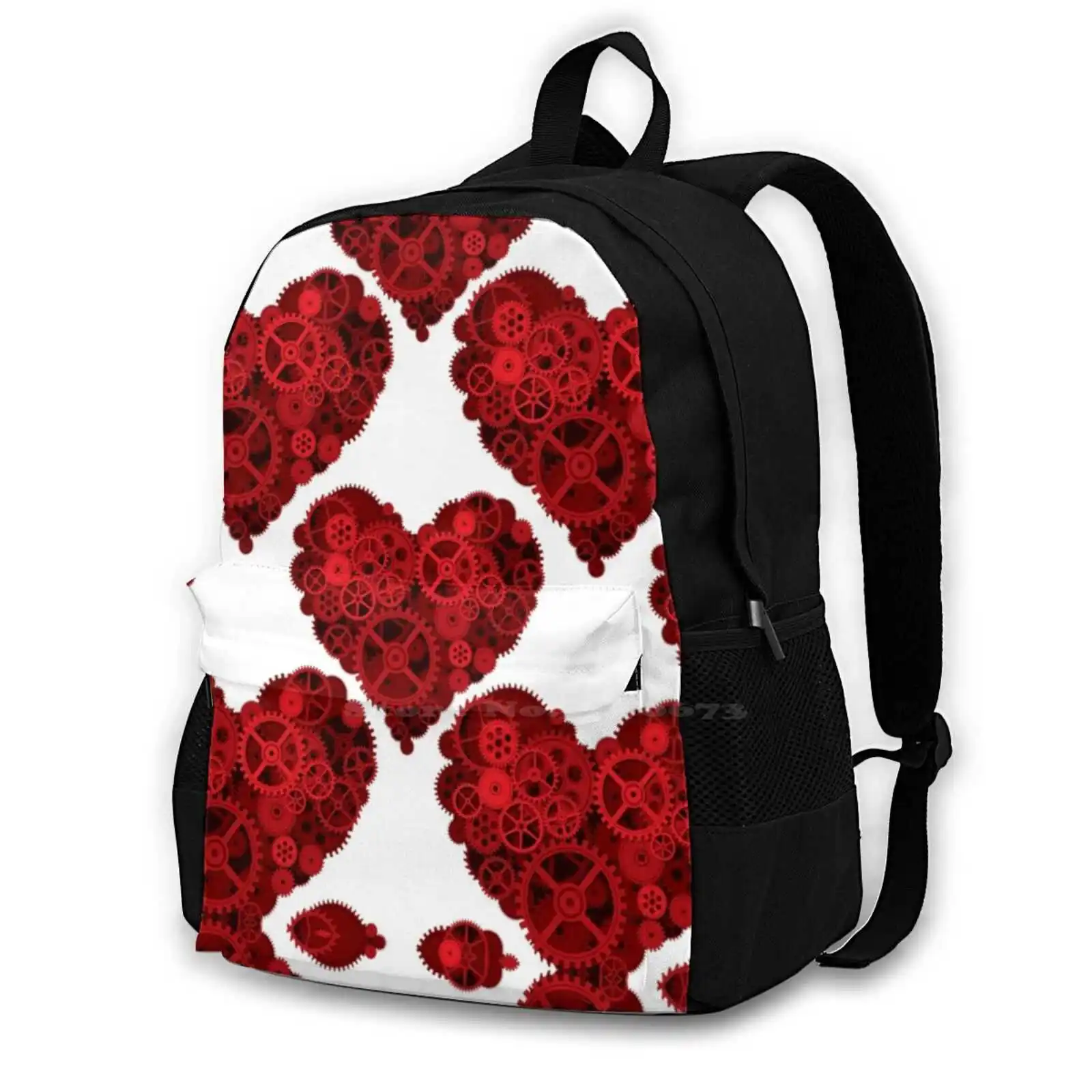 Pattern Heart In Red Design 145 Fashion Travel Laptop School Backpack Bag Pattern Heart Anatomy Aorta Pulmonary Artery Superior