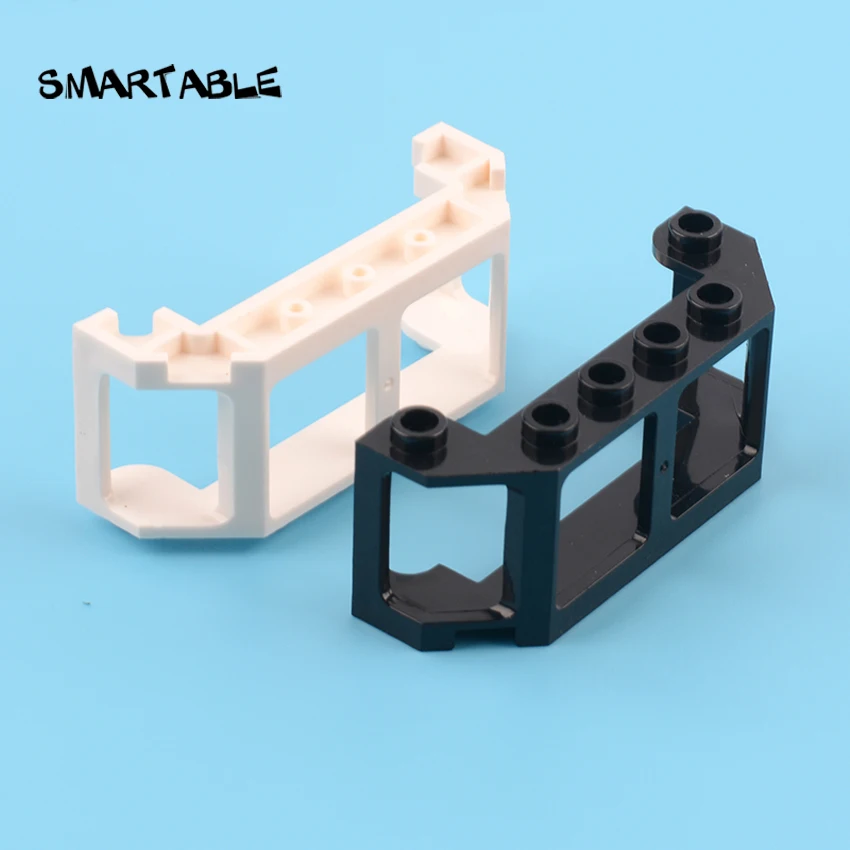 Smartable Train Cockpit 2x6x2 with Glass Building Block MOC Train Parts Toy For Control Cabin  Compatible City 17454 2pcs/lot