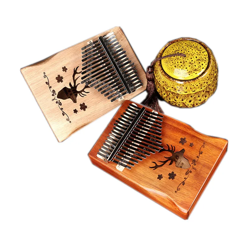 

17 Keys Solid Acacia Wood Kalimba Thumb Piano Tuning Hammer Portable Musical Instrument Accessories Colors