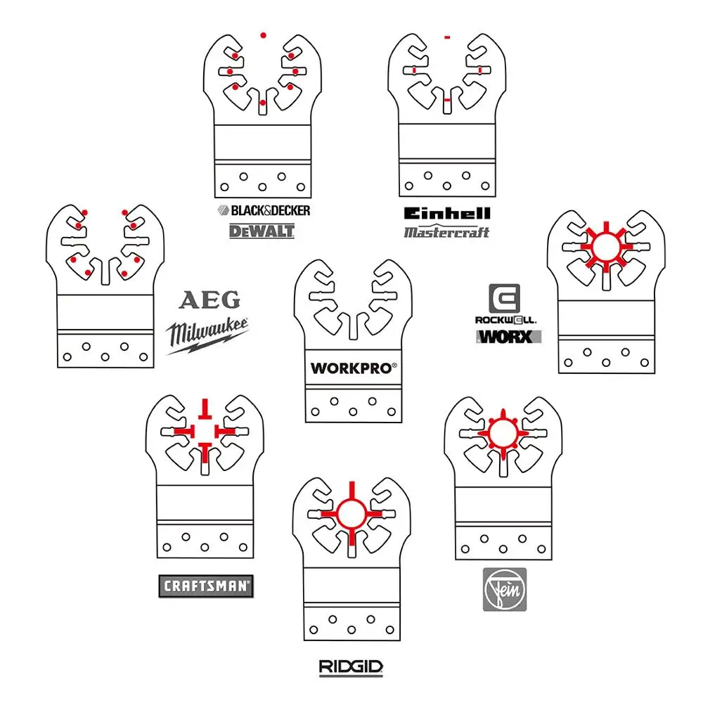 WORKPRO 23PCS Multi Oscillating Saw Blades for Metal wood Quick Release Saw Blades Multitool Saw Blades