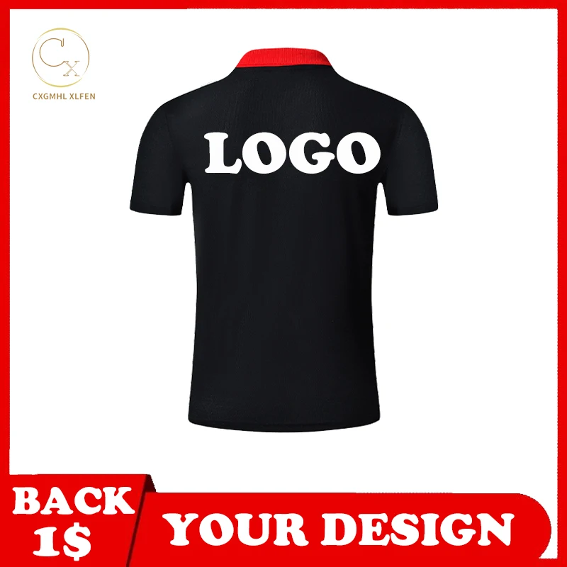 8-color POLO shirt custom LOGO color matching lapel short sleeve printing  LOGO an Polo Shirt Mens Casual  POLO