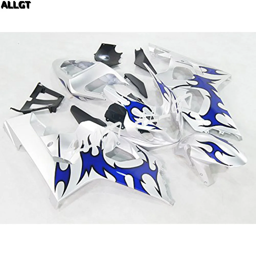 

Blue Silver ABS Injection Silver Blue Plastic Fairings Fit 2004-2005 Suzuki GSXR 600 GSX-R 750 K4