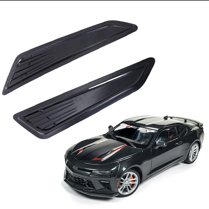 2PCS Black SS Style Front Bonnet Hood Vent Scoop Shade Decorative Covers For 2016-2018 Chevy Camaro LT 1LT 2LT Car Accessories