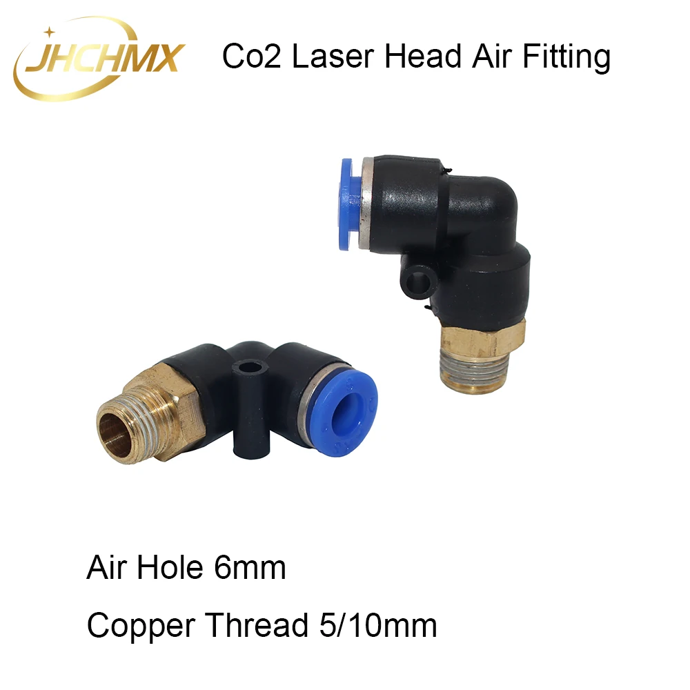 

JHCHMX High Quality 10pcs/lot Co2 Laser Head Air Fitting Air Assist Air Adjuster for CO2 Laser Cutting Machines