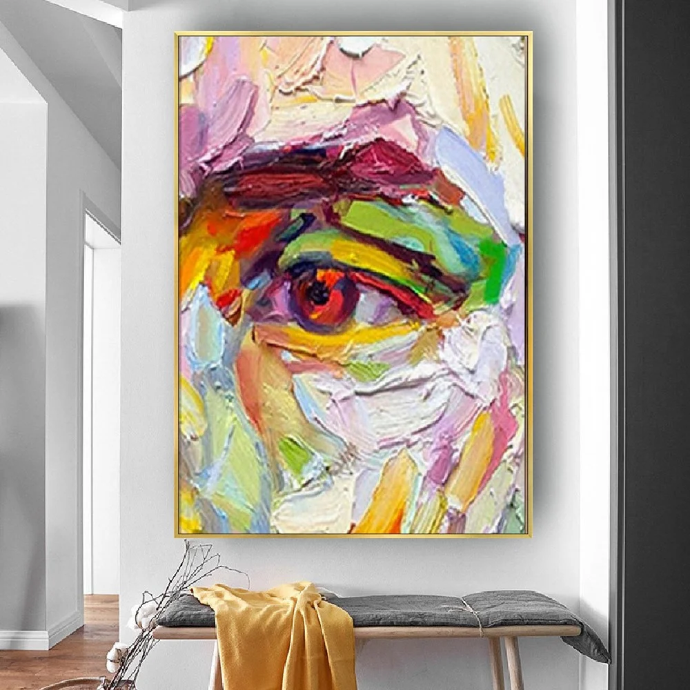 Abstract Colorful Eyes And Face Canvas Wall Painting Modern Graffiti Art Nordic Handmade Oil Paintings Decor Living Room Home