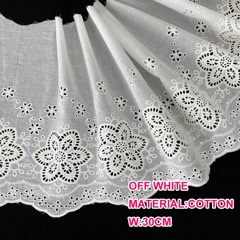 Wholesale Cotton Embroidery Lace Fabric White Lace Fabric 2012 New 5 Yards Lace Ribbon Dress Sewing Fabric