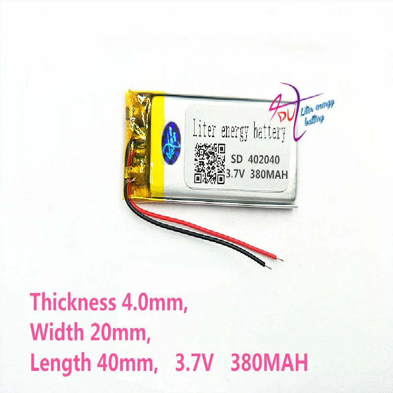 MP3 MP4 MP5 GPS 3.7V lithium polymer battery lithium battery panels 042040 402040 380 mAh