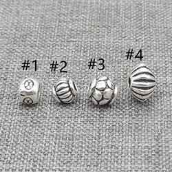 5pcs of 925 Sterling Silver Small Seed Beads with Flower Imprint for Bracelet Necklace Spacer