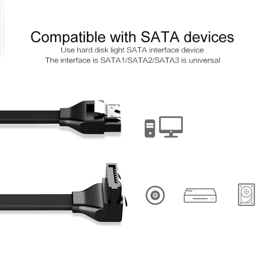 Sata 3.0 Kabel Adapter Harde Schijf Ssd Hdd Sata 3 Rechte Haakse Kabel Veel Cpmpatible Sterke pvc Platte Kabel