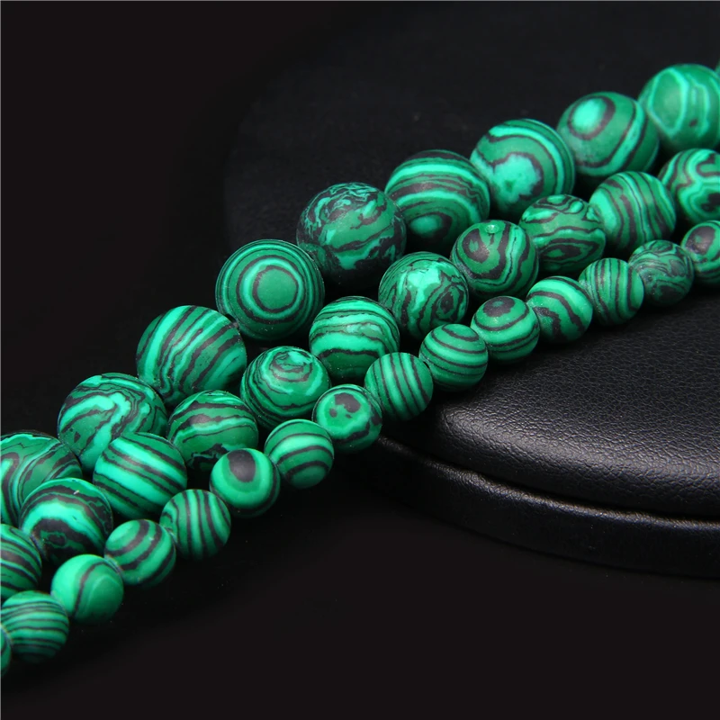 Matte Multicolor Malachite Mineral Beads 4 6 8 10 12mm Natural Stone Beads For DIY Jewelry Making Bracelet Neacklace Accessories