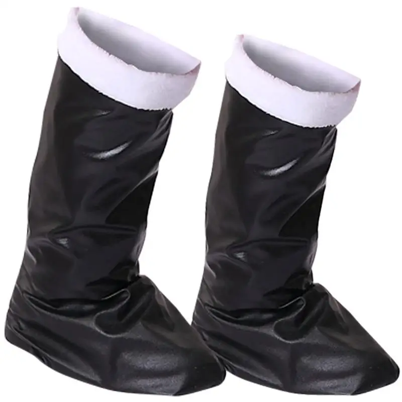 Christmas Santa Claus Black Boots, Artificial Leather Shoes, New Year Party