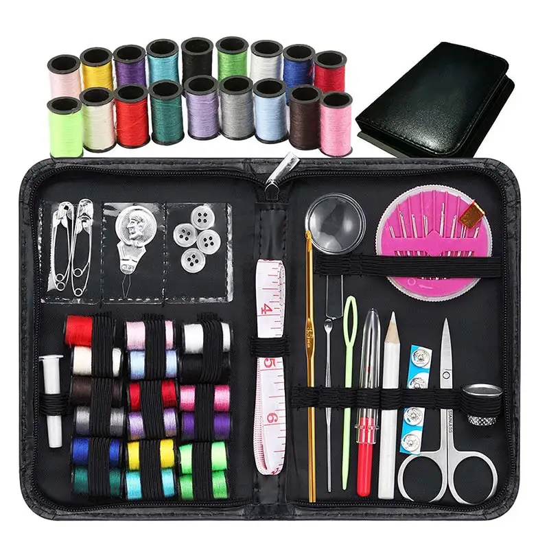 58PCS/Set Multifunction Sewing Box Sewing Thread Stitches Needles Tools Kit Cloth Buttons Craft Scissor Travel Sewing Kit -30