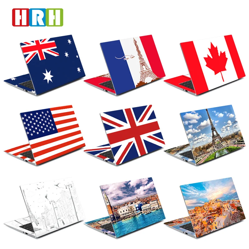 

HRH 2 in 1 Flag Building For 11/12/13/14/15/17 DIY Sticker For HP/For Dell/For Macbook Decal Laptop Vinyl Skin Boay Palm Guard