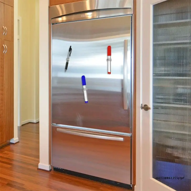 Магнитные зажимы для ручки, металлический держатель для ручек, самоклеящийся органайзер для карандашей